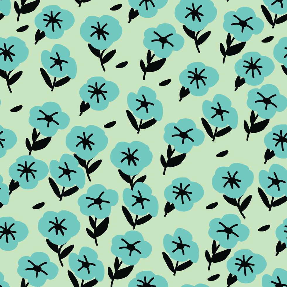 Blue Pansy Pattern vector
