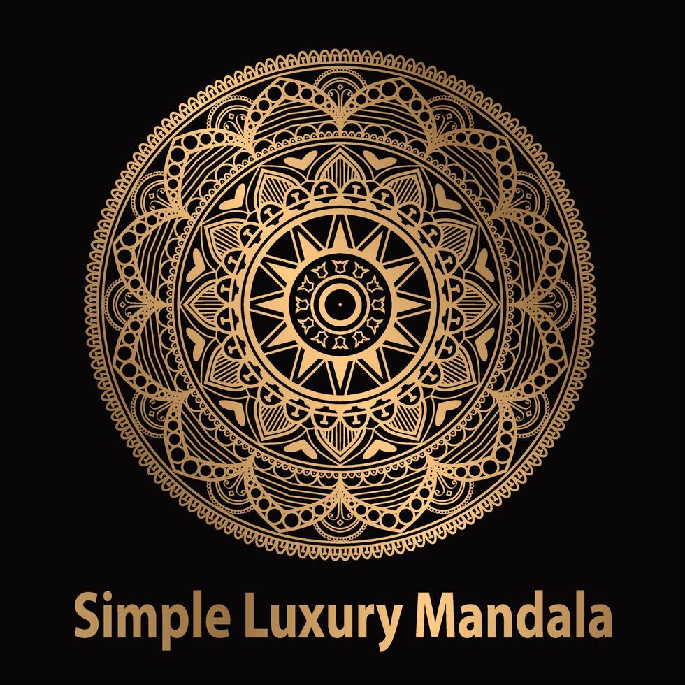 Luxury floral mandala design background in gold color ornament vector