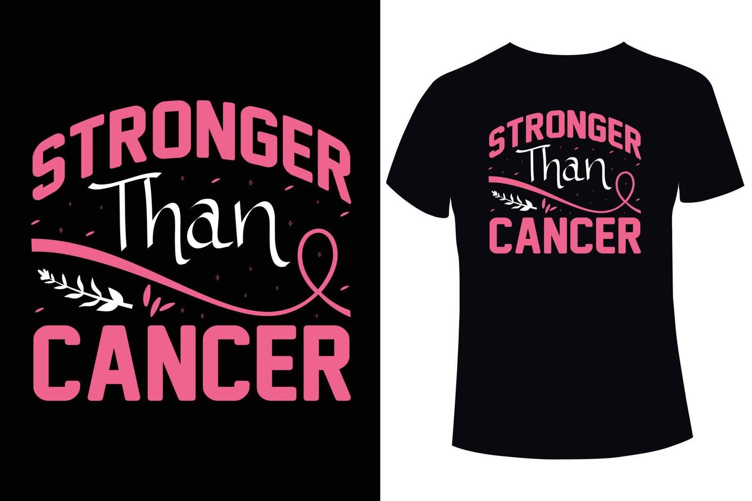 más fuerte que el cáncer, la conciencia del cáncer de mama. plantillas de diseño de camisetas de cáncer de mama vector