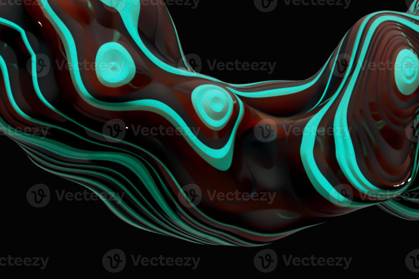 3D rendering of colorful abstract twisted wavy shape in motion. Computer generated geometric digital art photo