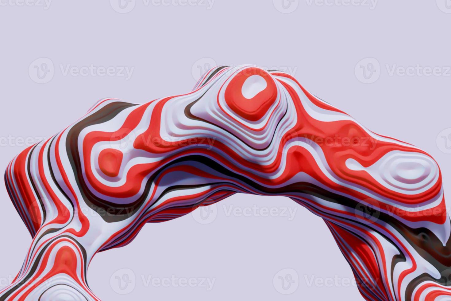 3D rendering of colorful abstract twisted wavy shape in motion. Computer generated geometric digital art photo