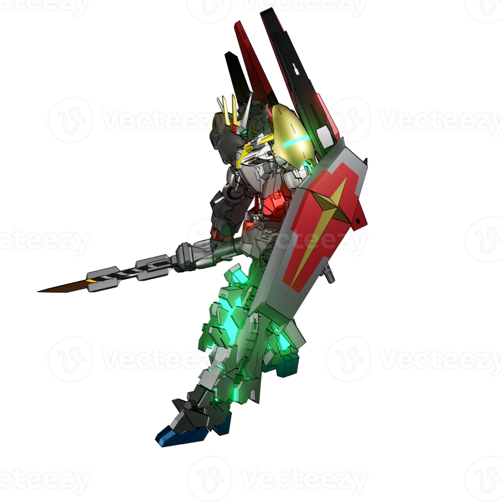 pose d'attaque mecha png