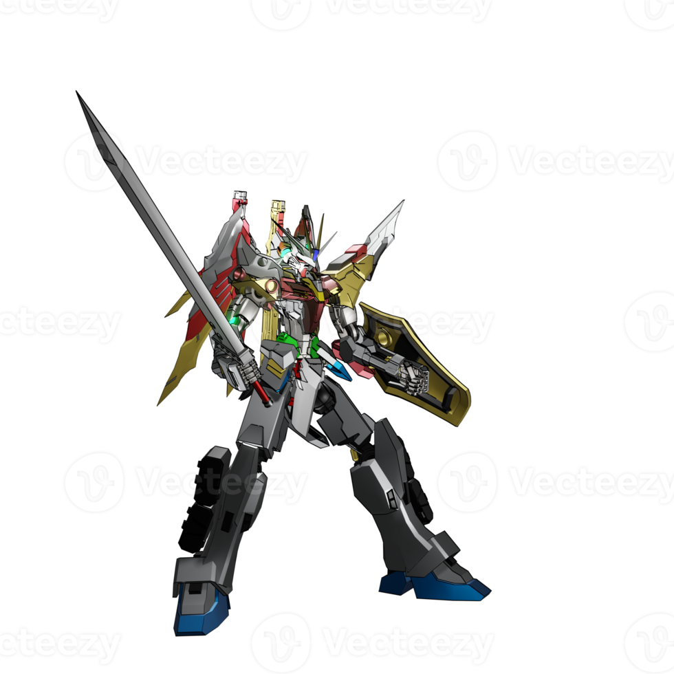 pose de ataque mecha png