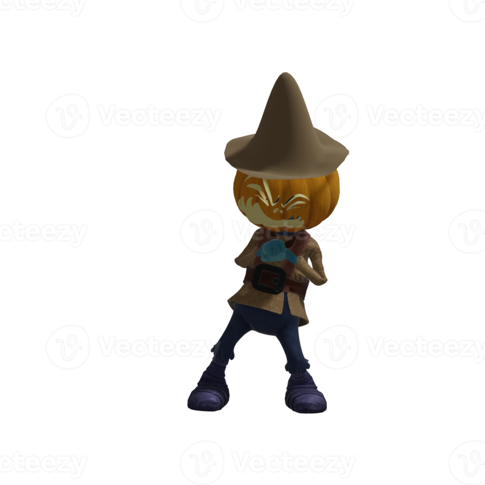 Pumpkin monster pose Halloween png