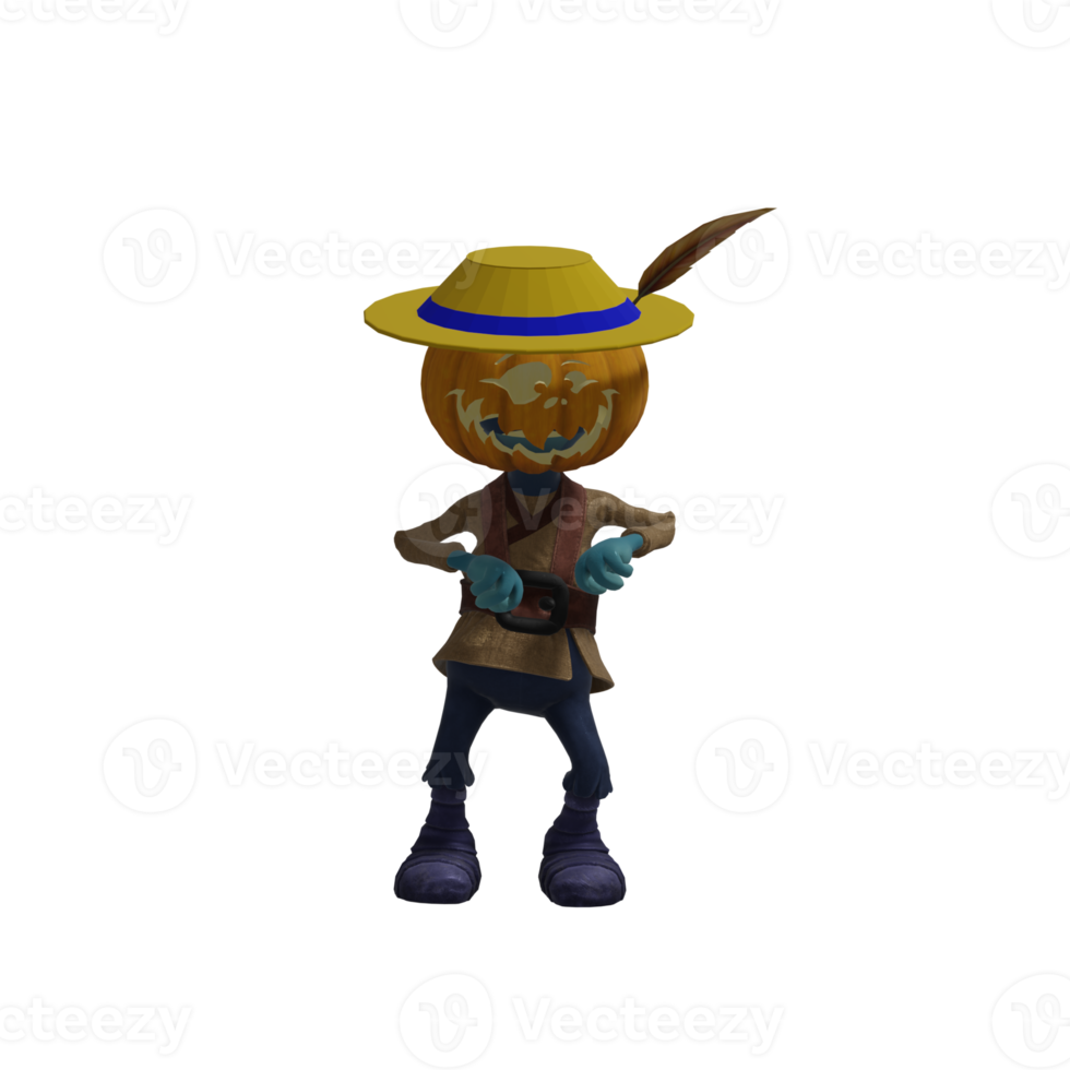 Pumpkin monster pose Halloween png