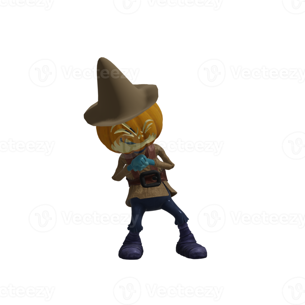 Pumpkin monster pose Halloween png