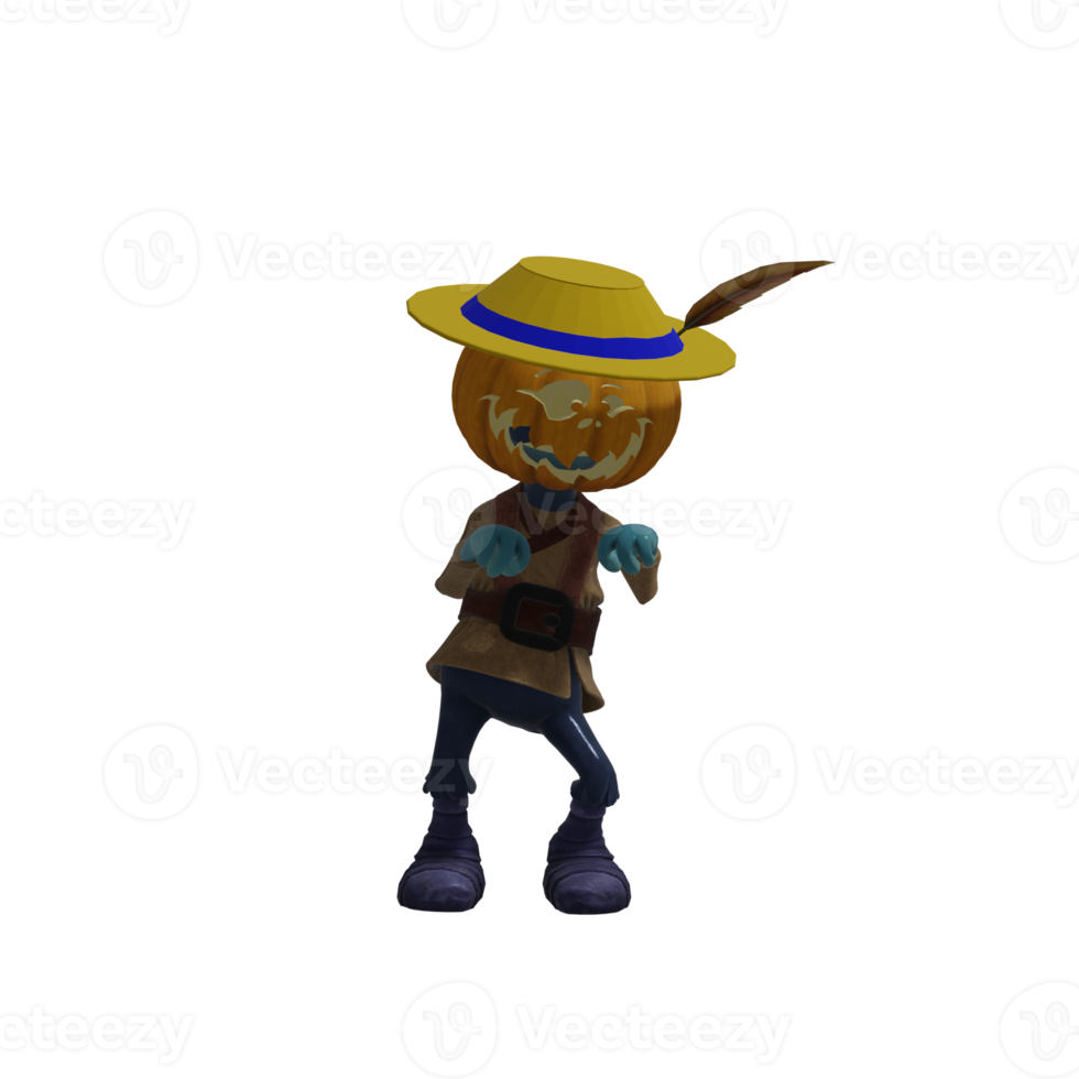 Pumpkin monster pose Halloween png
