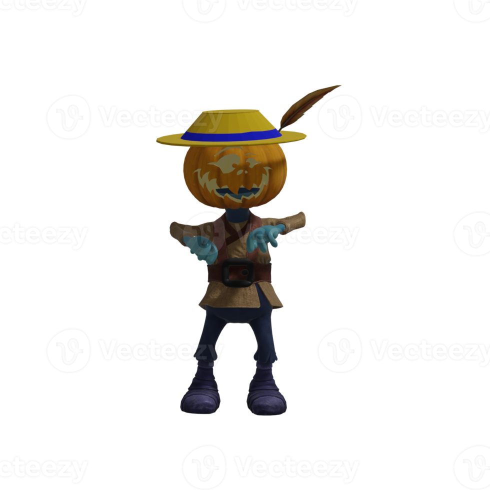 Pumpkin monster pose Halloween png