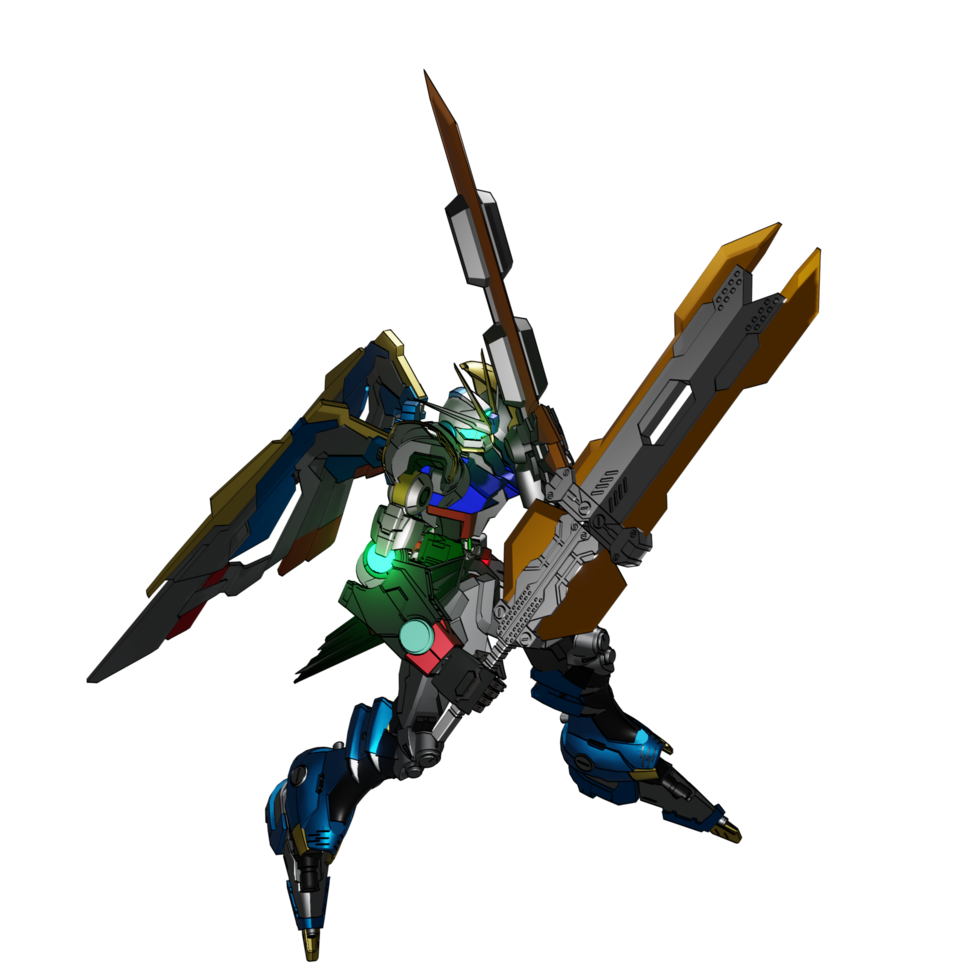 pose d'attaque mecha png