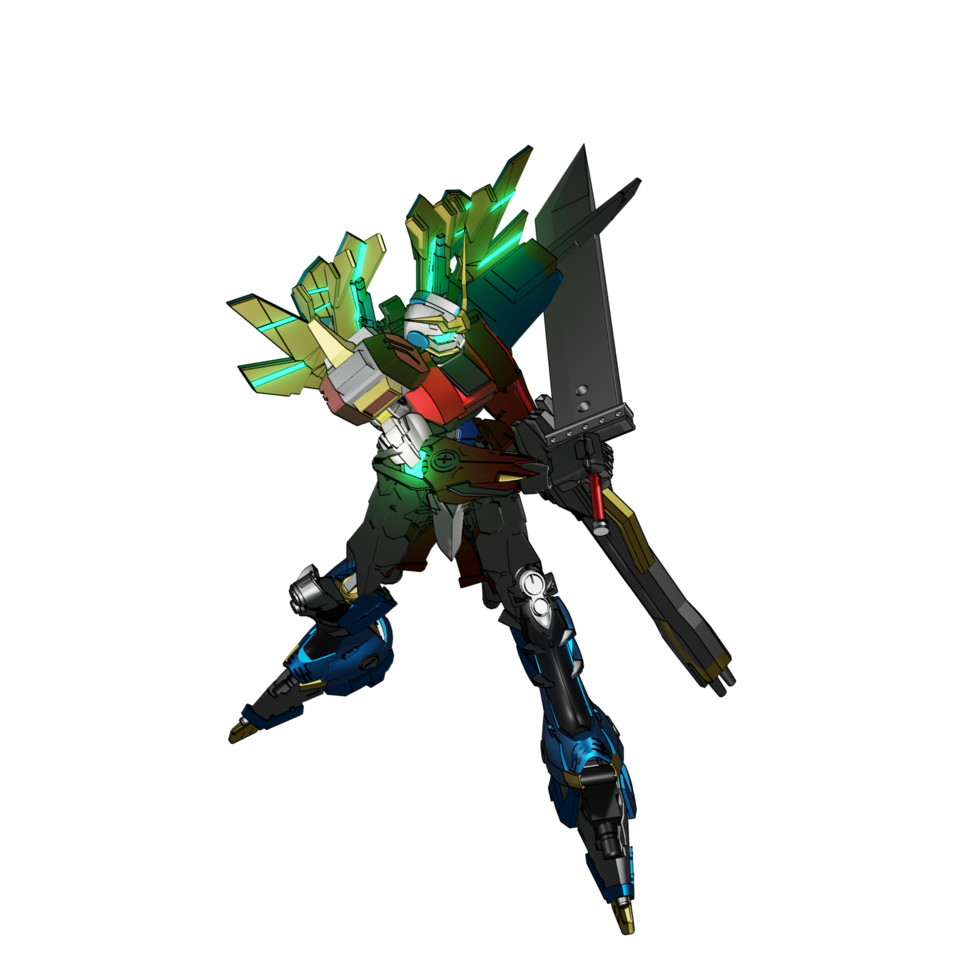Mecha attack pose png