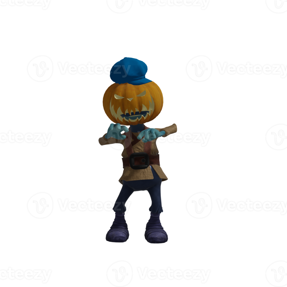 Pumpkin monster pose Halloween png