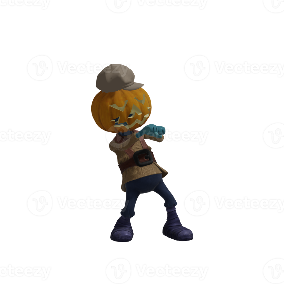 Pumpkin monster pose Halloween png