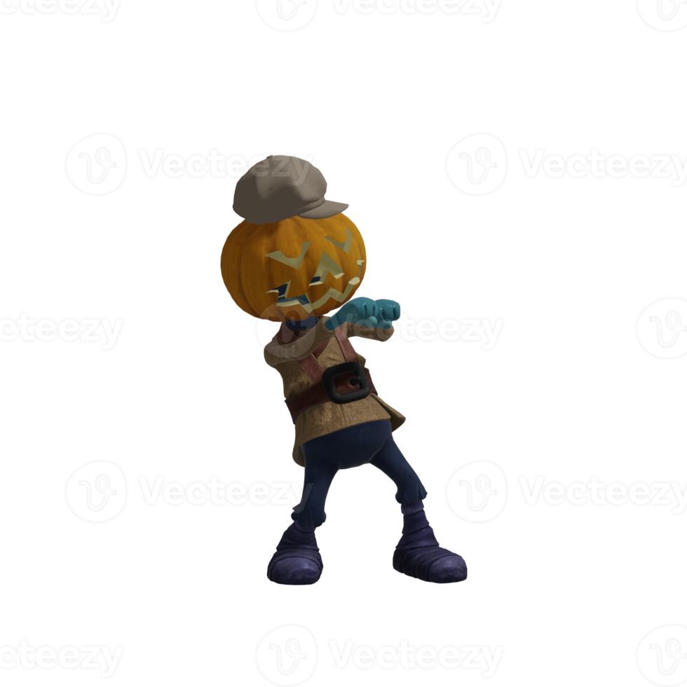 pose de monstruo de calabaza halloween png