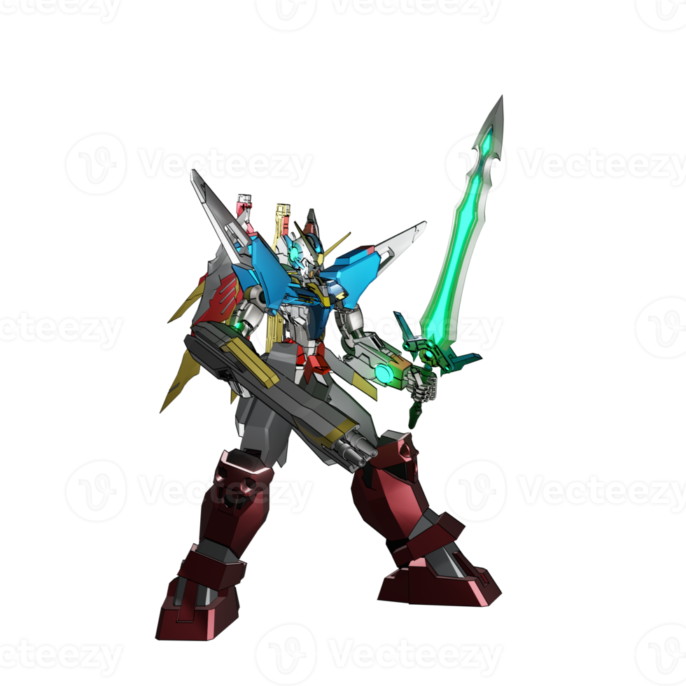 Mecha attack pose png