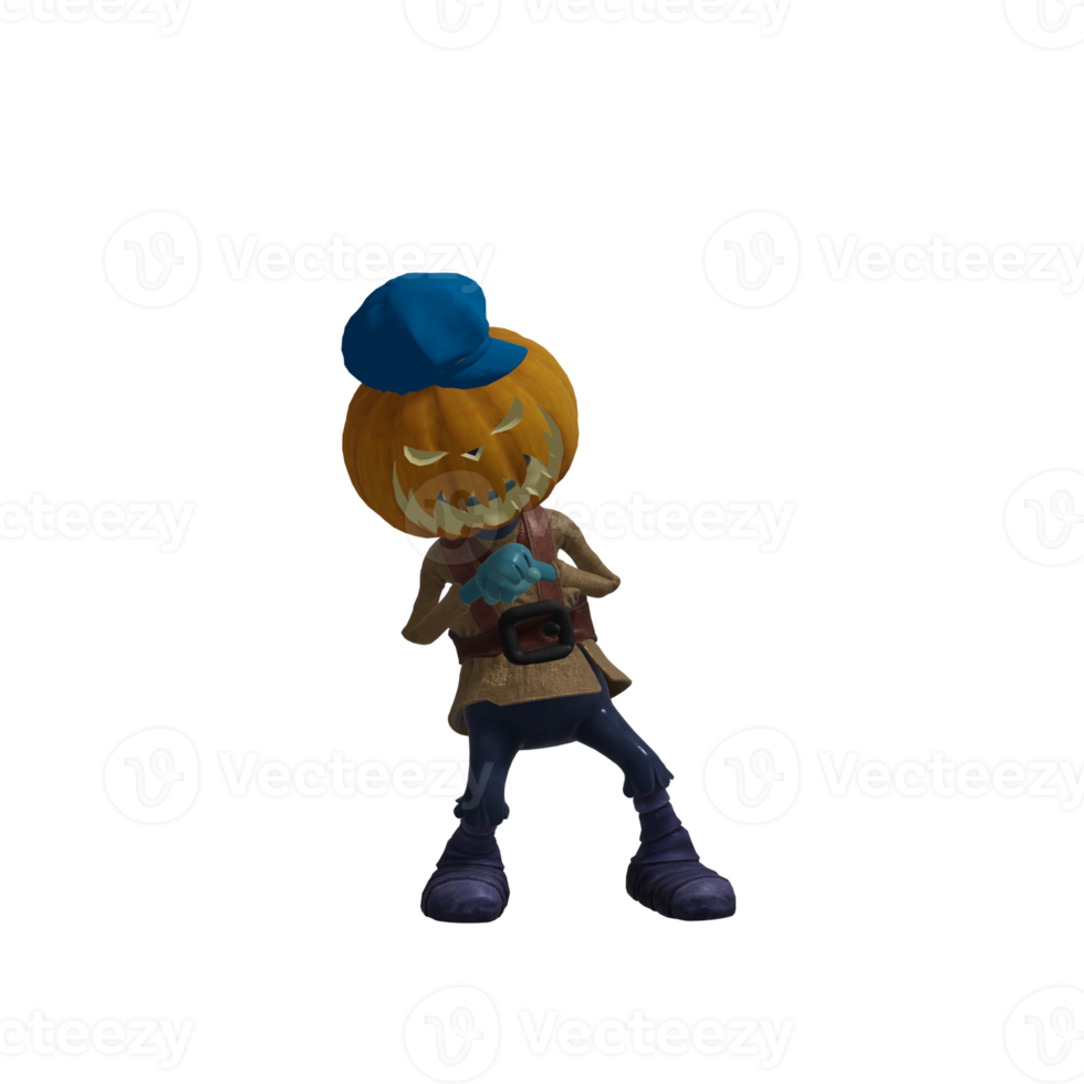 pose de monstruo de calabaza halloween png