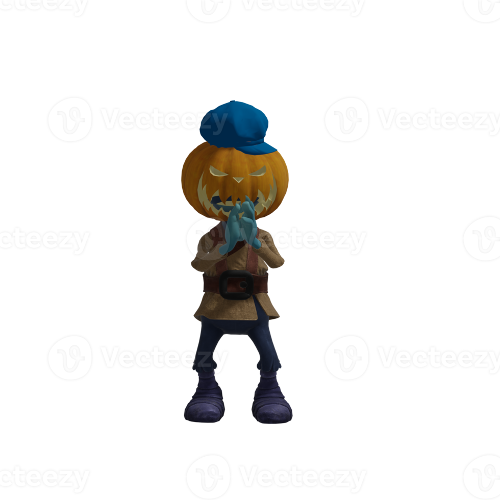 Pumpkin monster pose Halloween png