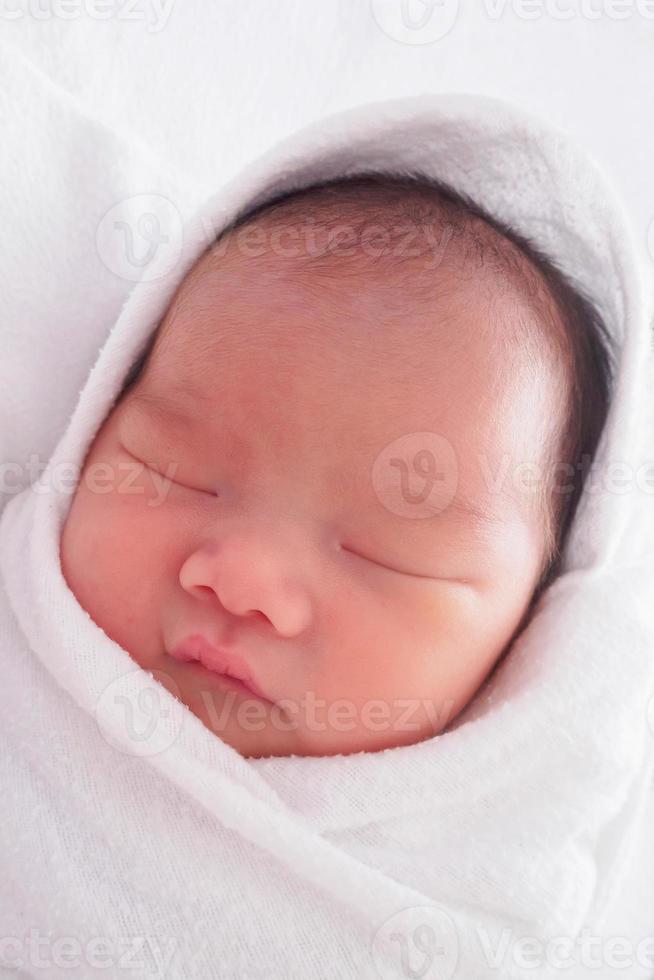 Cute newborn asian baby girl photo