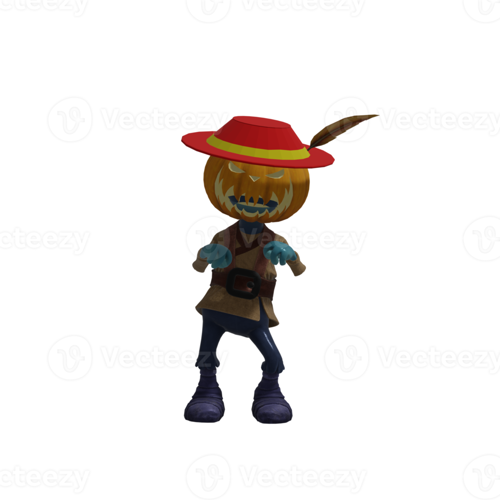 Pumpkin monster pose Halloween png