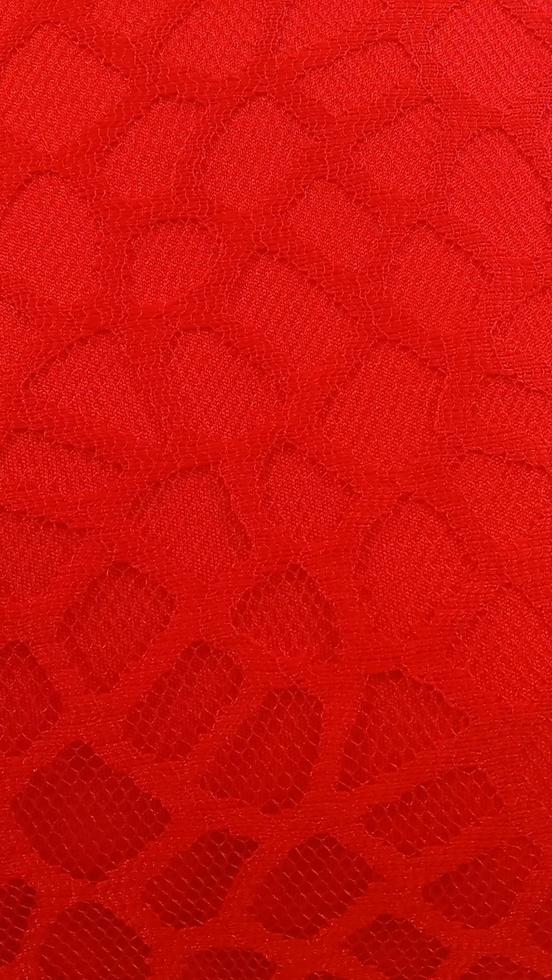 Close-up of red texture fabric cloth textile background photo