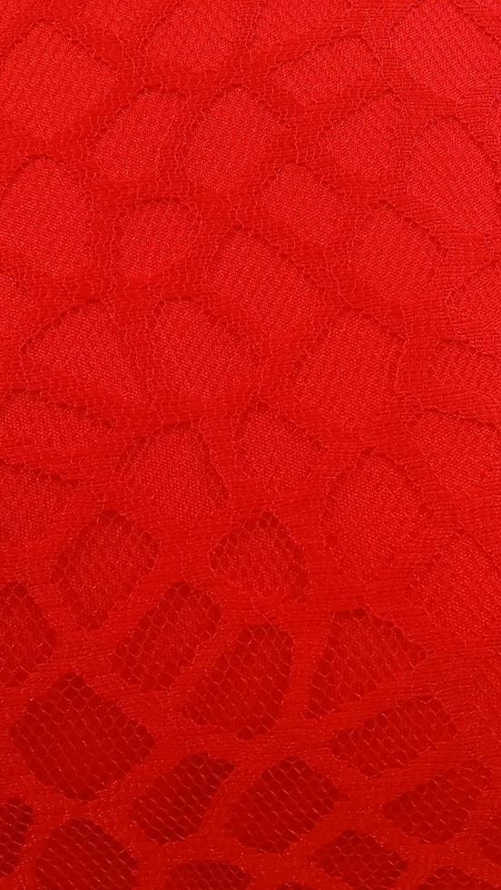 Close-up of red texture fabric cloth textile background photo