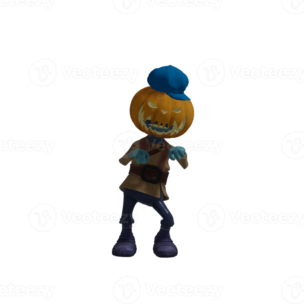 Pumpkin monster pose Halloween png