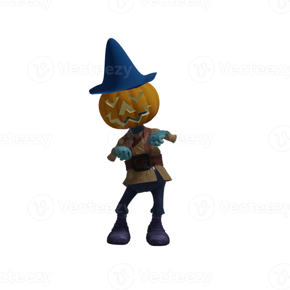 Pumpkin monster pose Halloween png