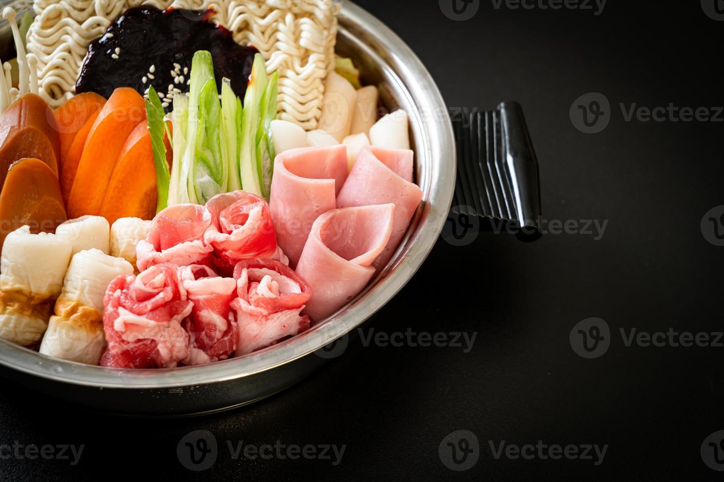 Budae Jjigae or Budaejjigae or Army stew or Army base stew photo