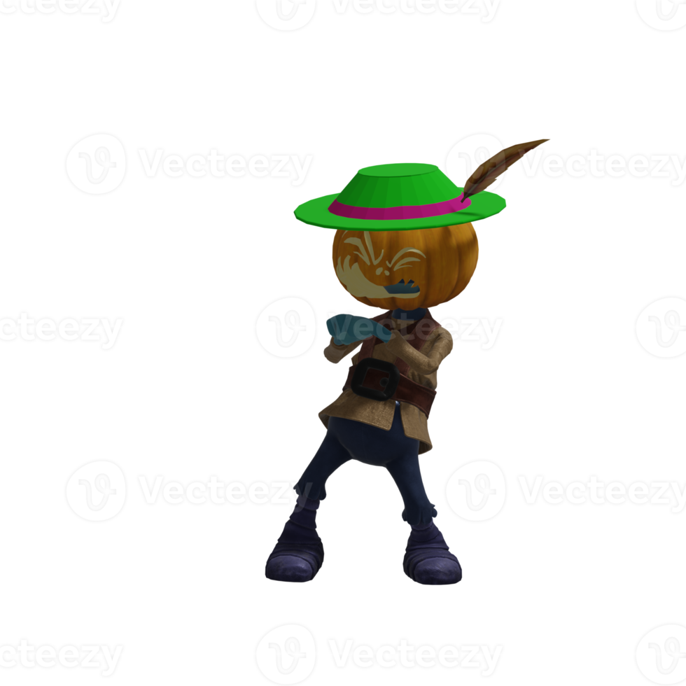Pumpkin monster pose Halloween png