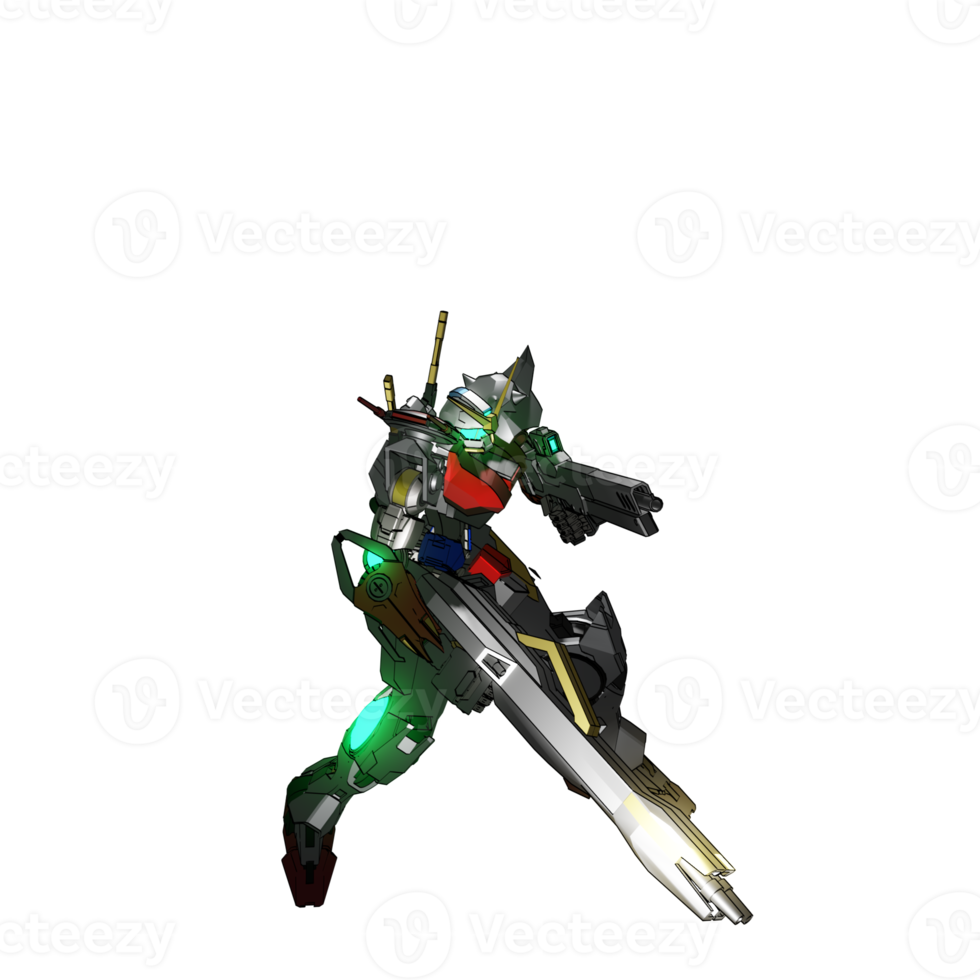 pose de ataque mecha png