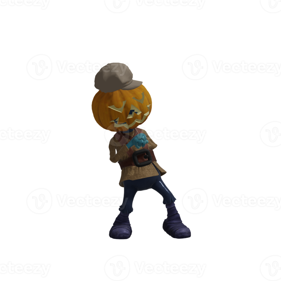 Pumpkin monster pose Halloween png