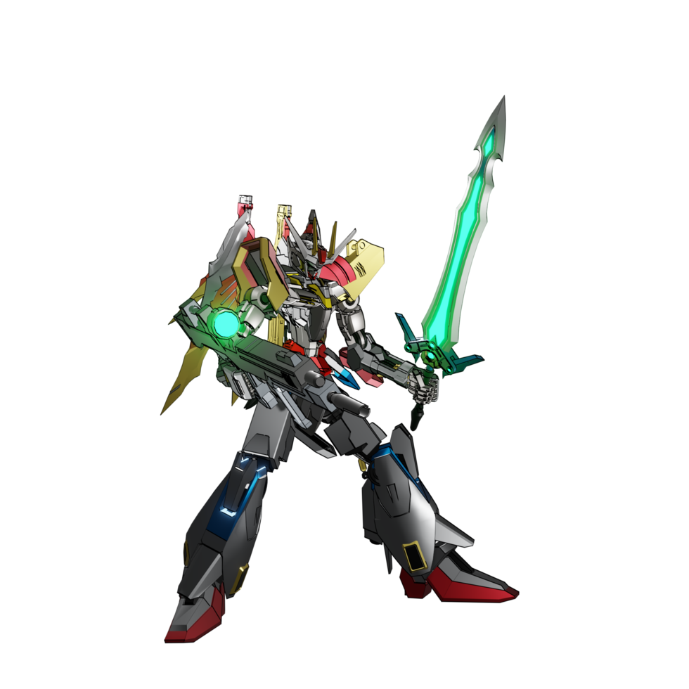 Mecha attack pose png