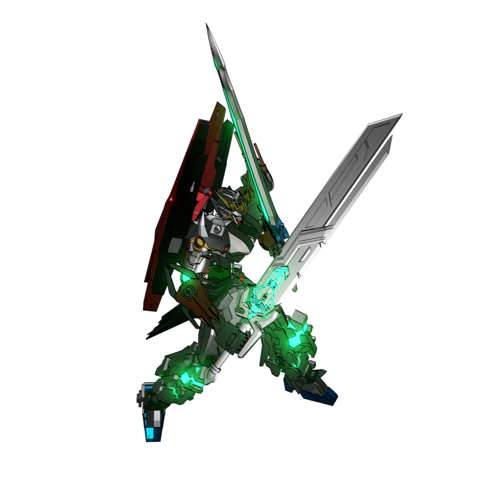 pose de ataque mecha png