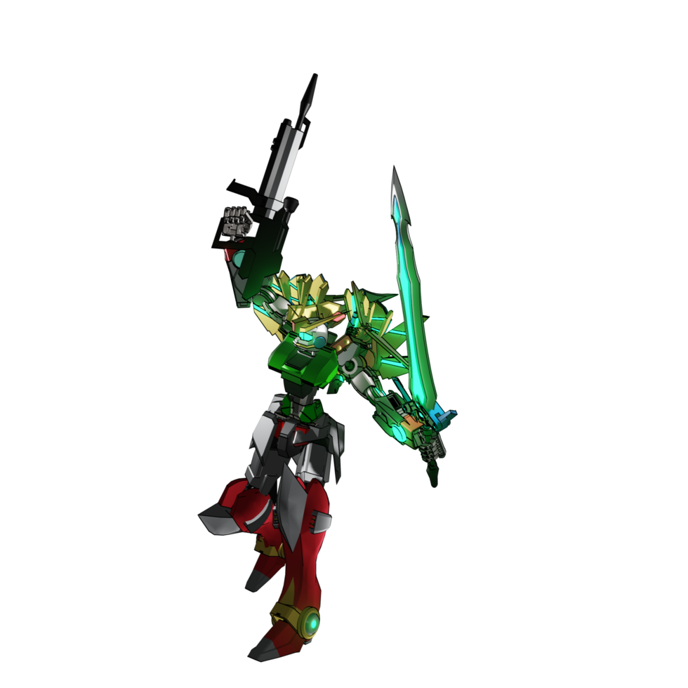 Mecha attack pose png