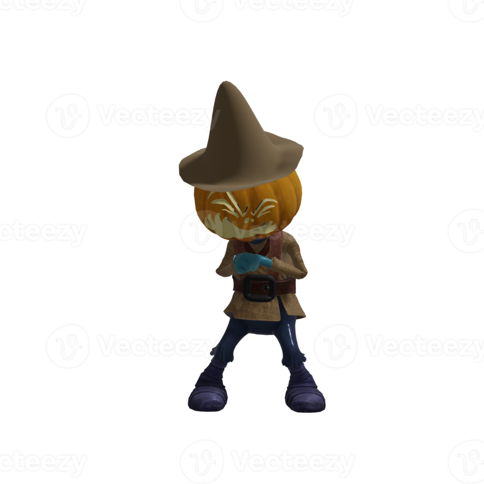 Pumpkin monster pose Halloween png