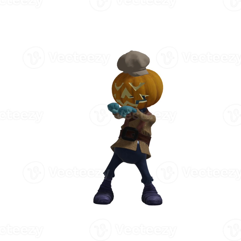 Pumpkin monster pose Halloween png