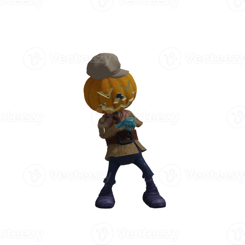 Pumpkin monster pose Halloween png