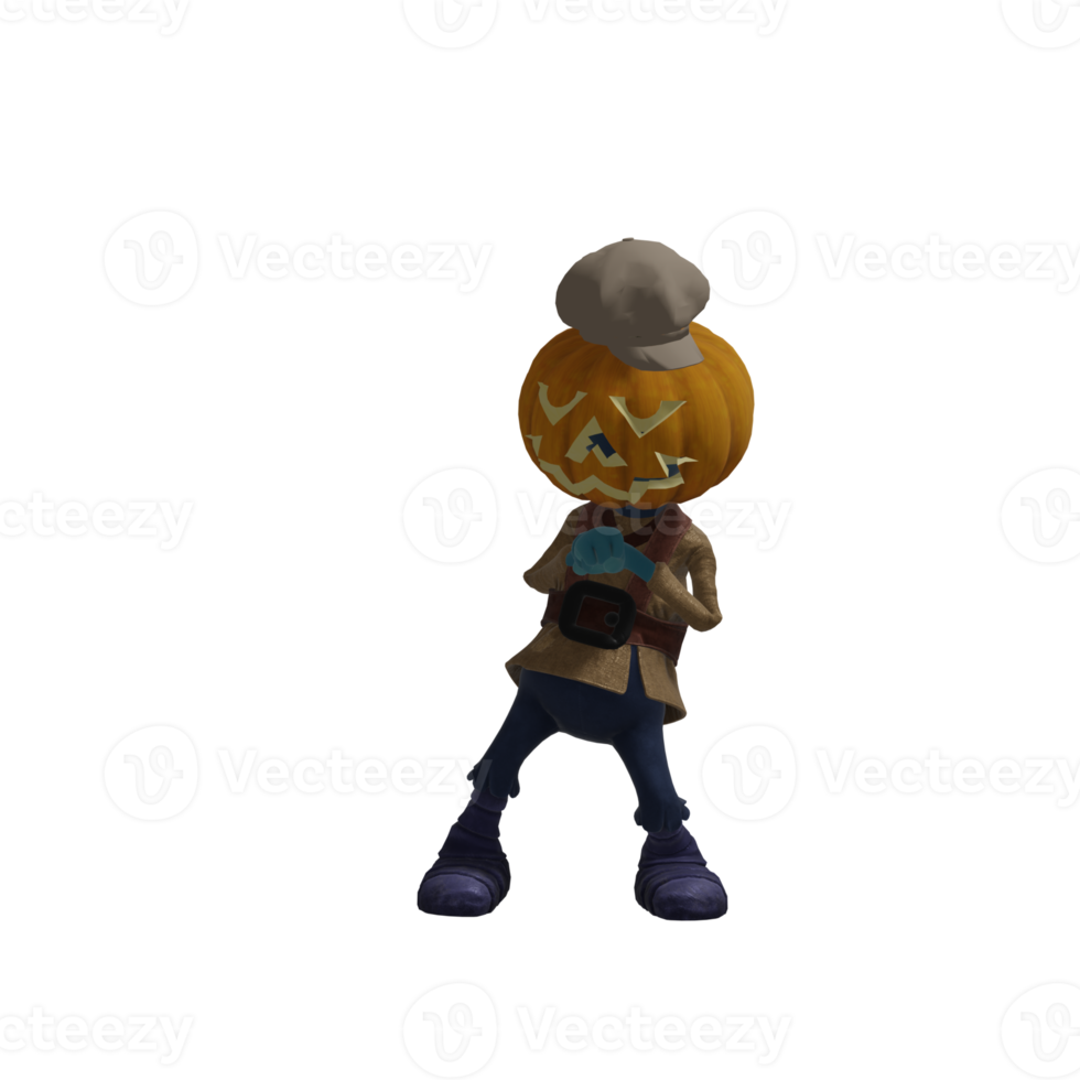 Pumpkin monster pose Halloween png