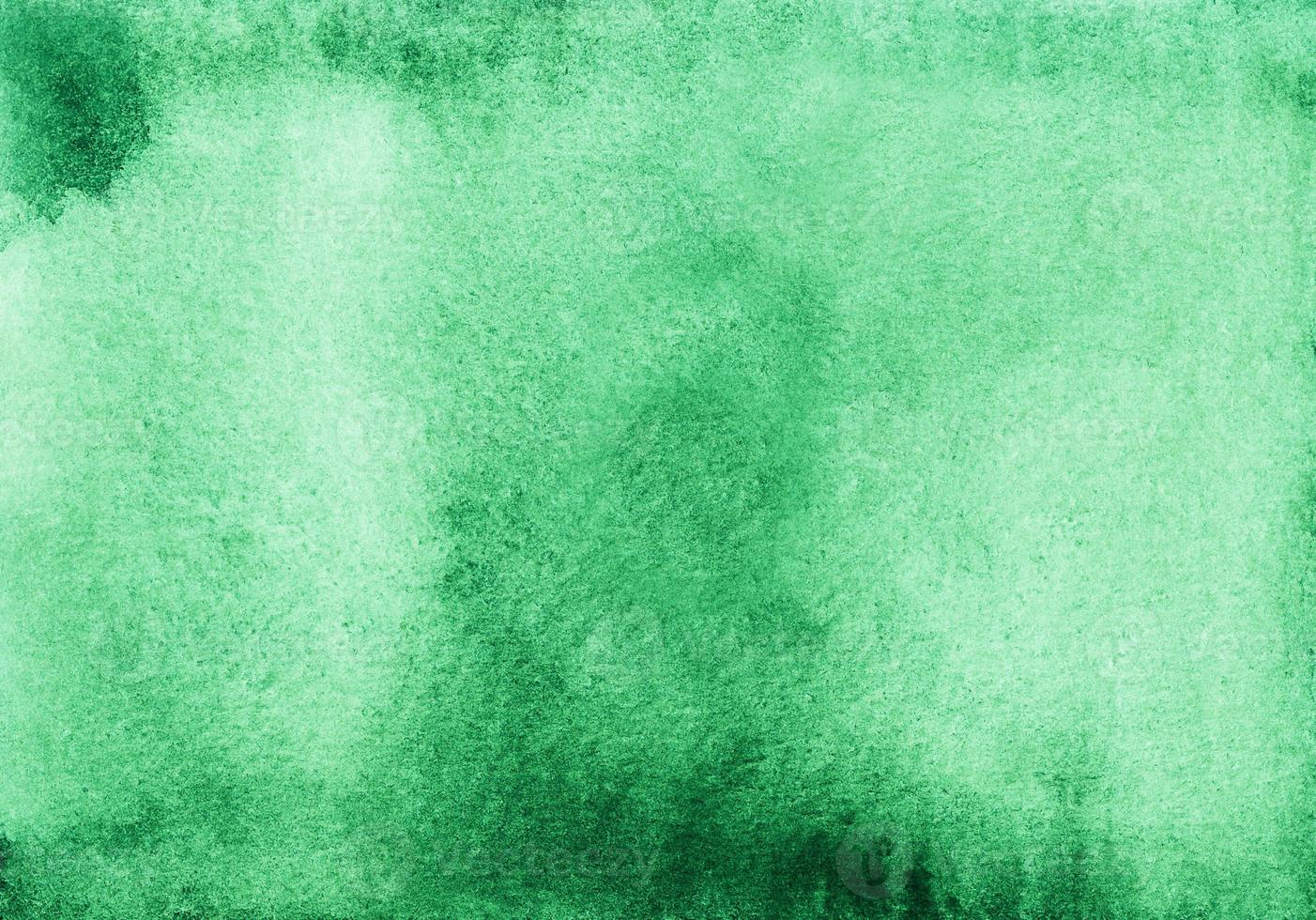 Watercolor light emerald ombre background texture. Aquarelle abstract pastel green gradient backdrop. photo