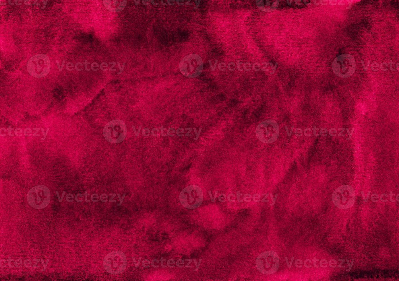 Watercolor deep crimson texture background hand painted. Watercolour burgundy overlay. Stains on paper. photo
