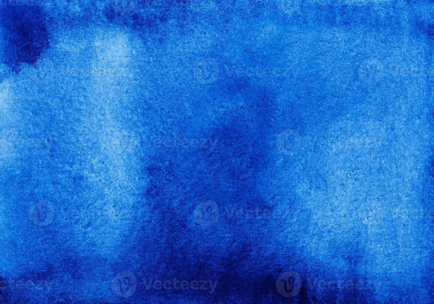 Watercolor abstract deep blue  background texture. Watercolour blue  trendy backdrop. Ink stains on textured paper. photo