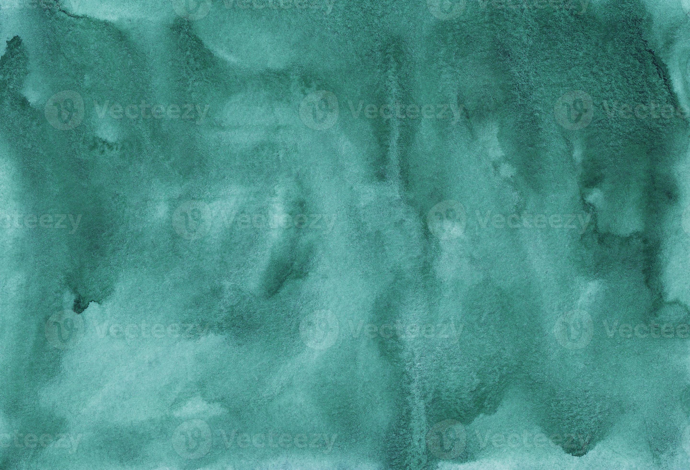 Watercolor sea green background texture. Aquarelle abstract green blue