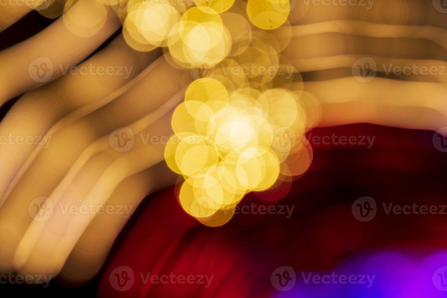 Golden red Purple Defocus Abstract bokeh light effects on the night black background texture photo