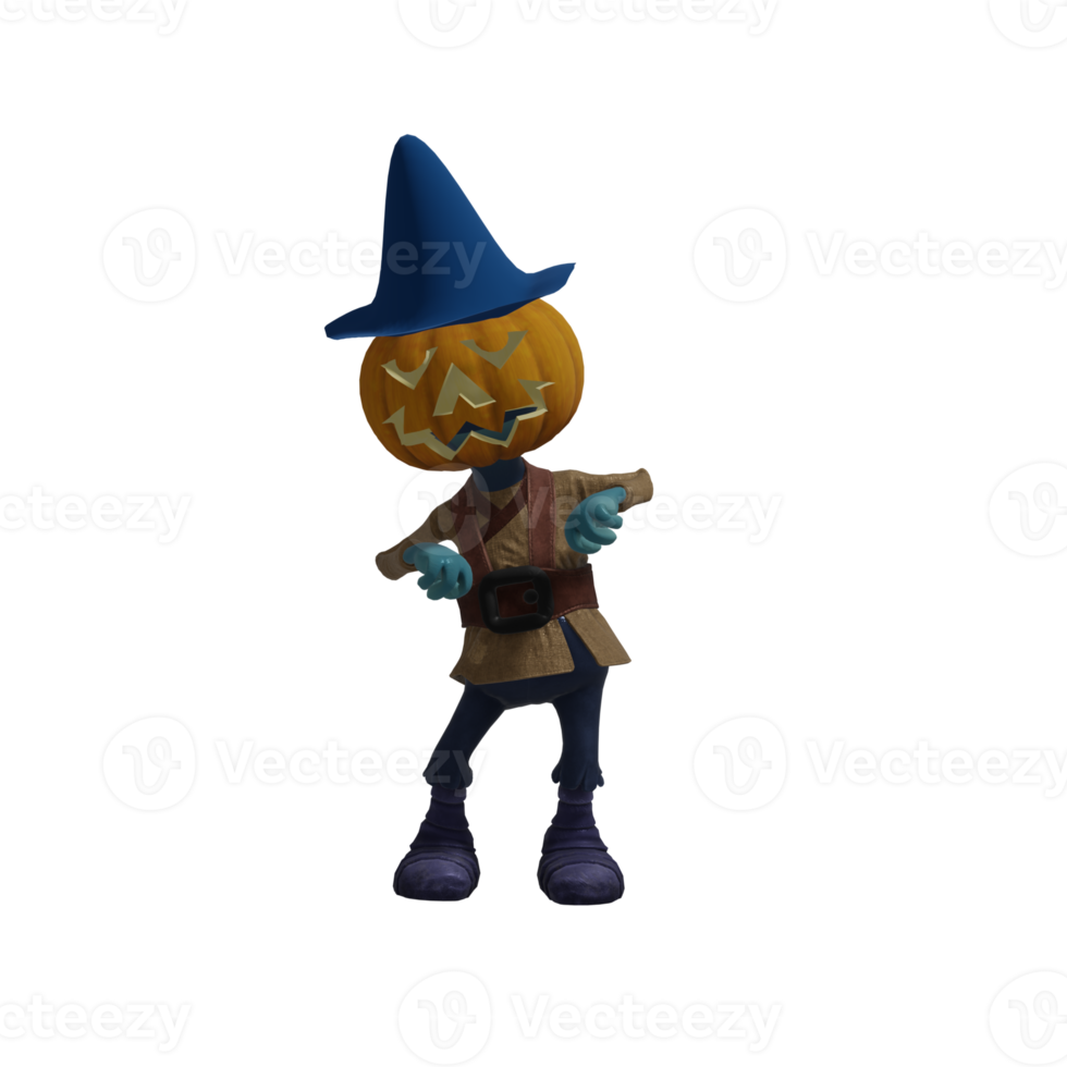 Pumpkin monster pose Halloween png