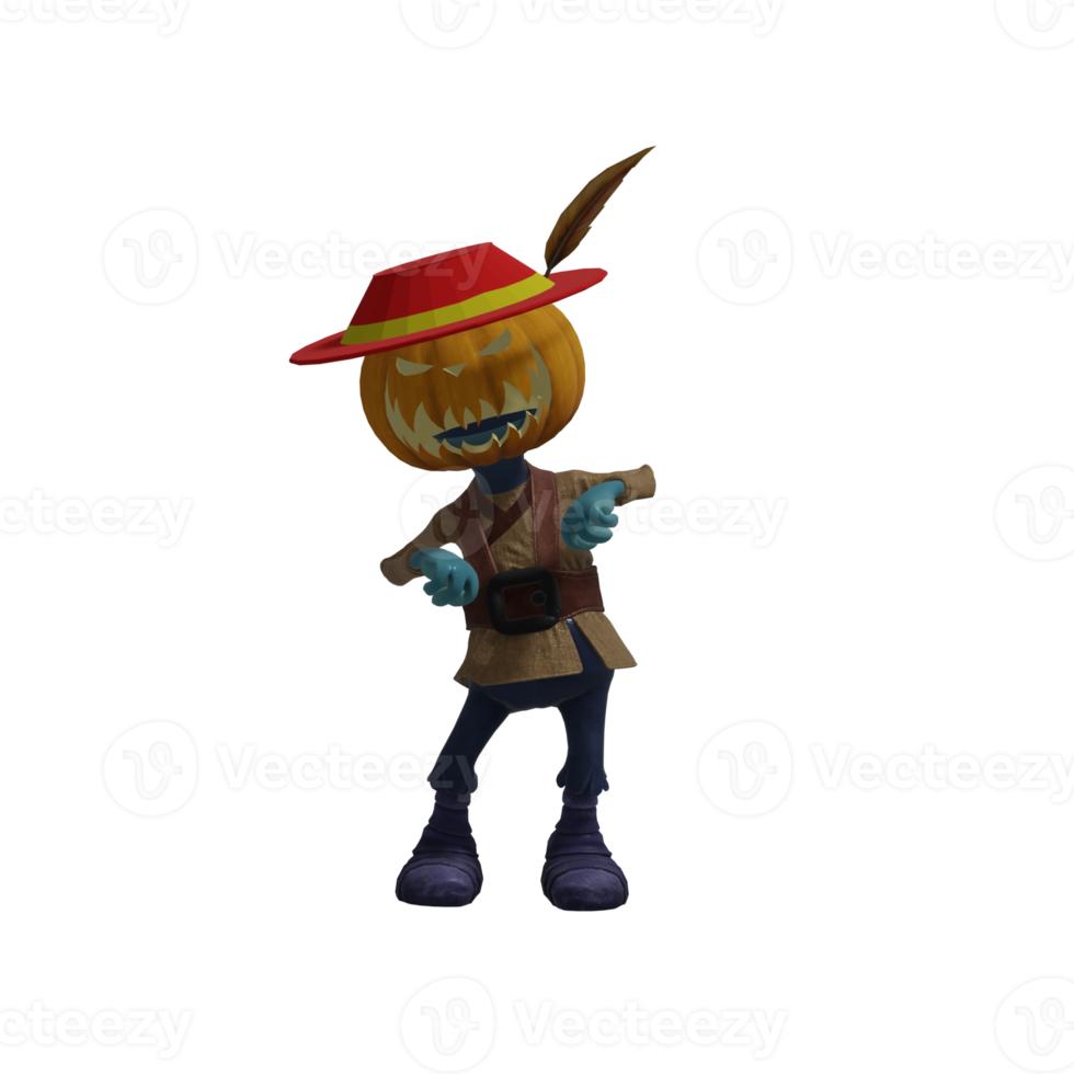 Pumpkin monster pose Halloween png