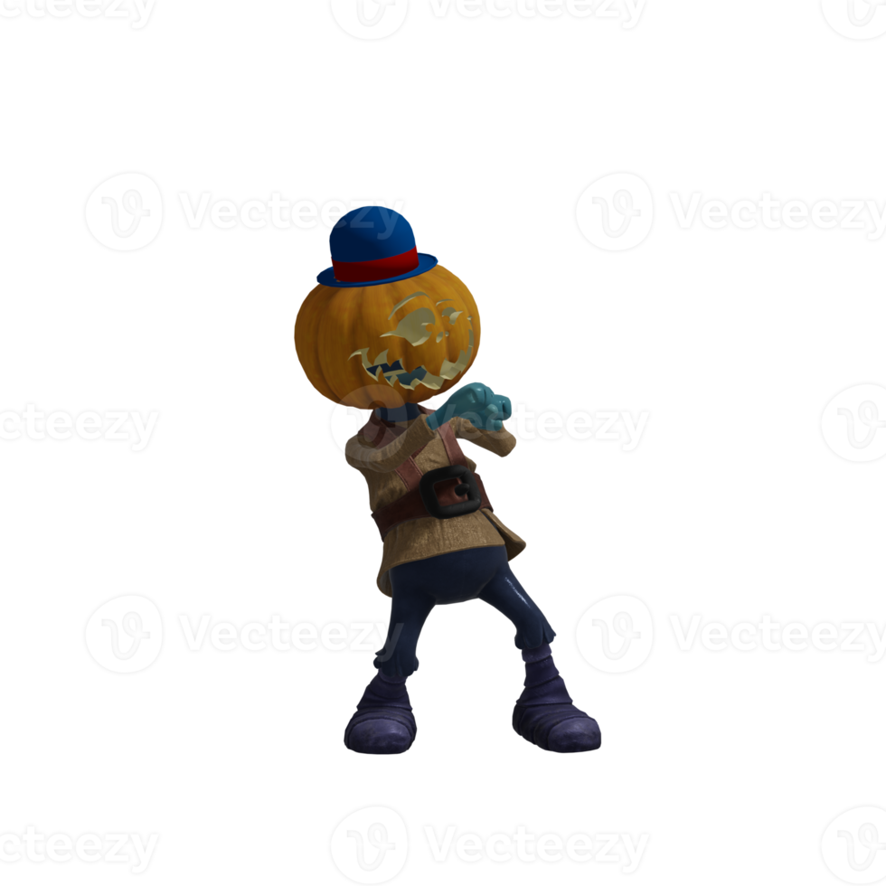 Pumpkin monster pose Halloween png