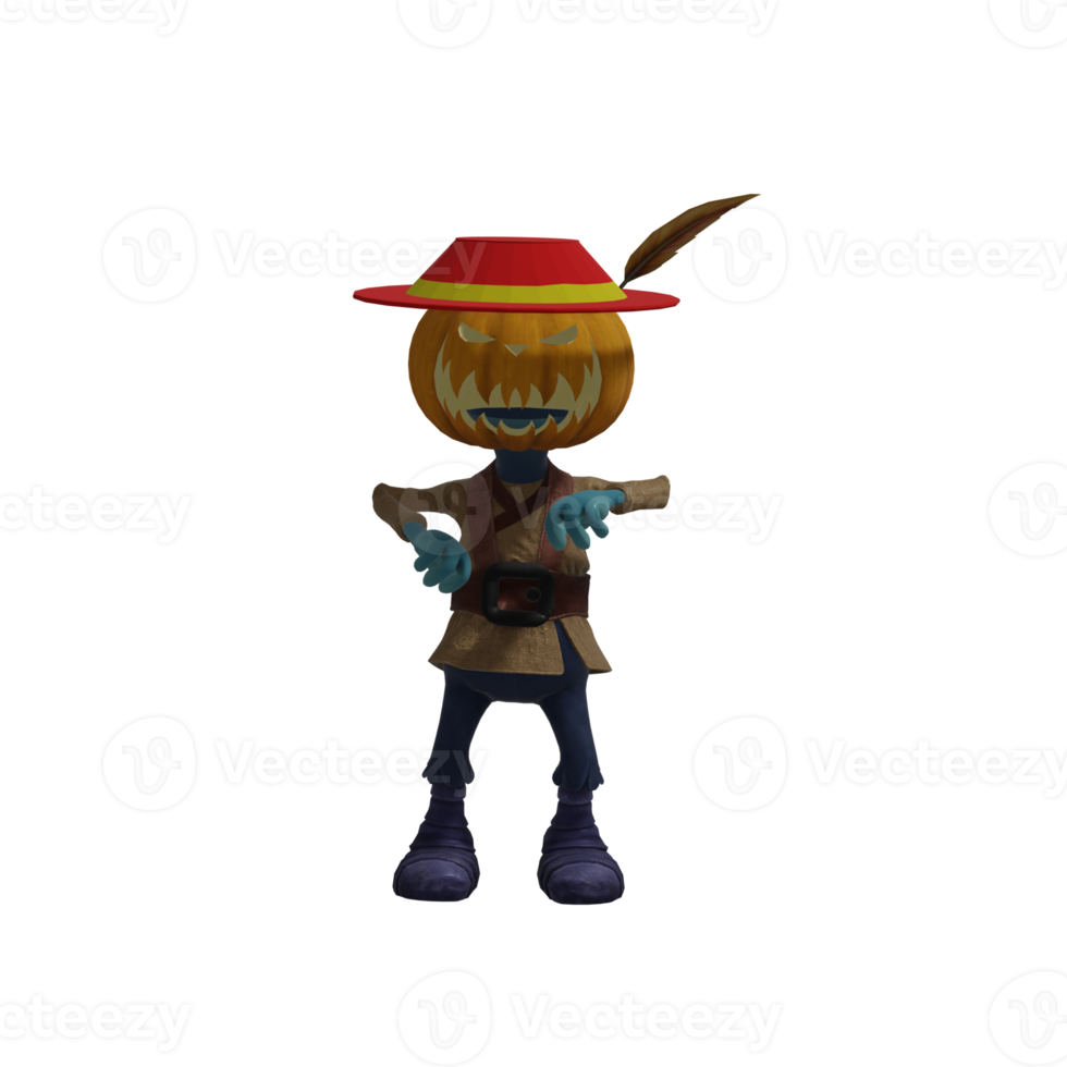 Pumpkin monster pose Halloween png