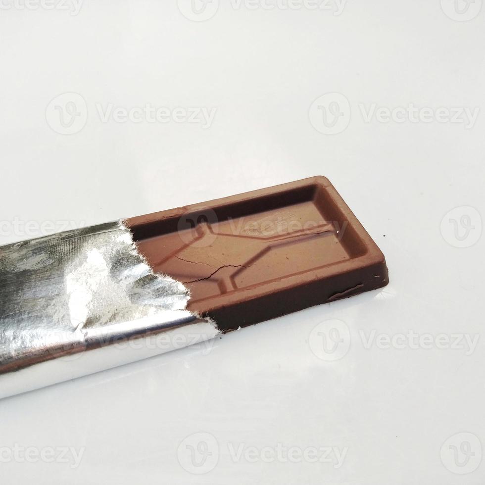 chocolate bar isolated on white background photo