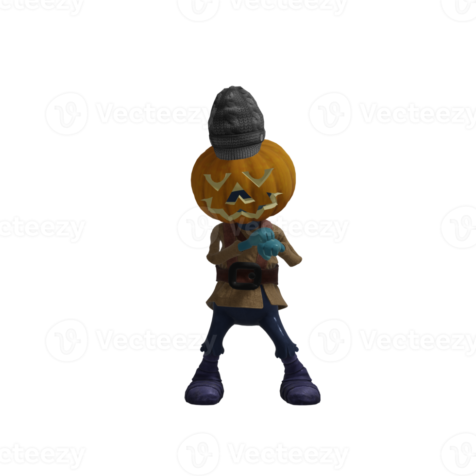 Pumpkin monster pose Halloween png