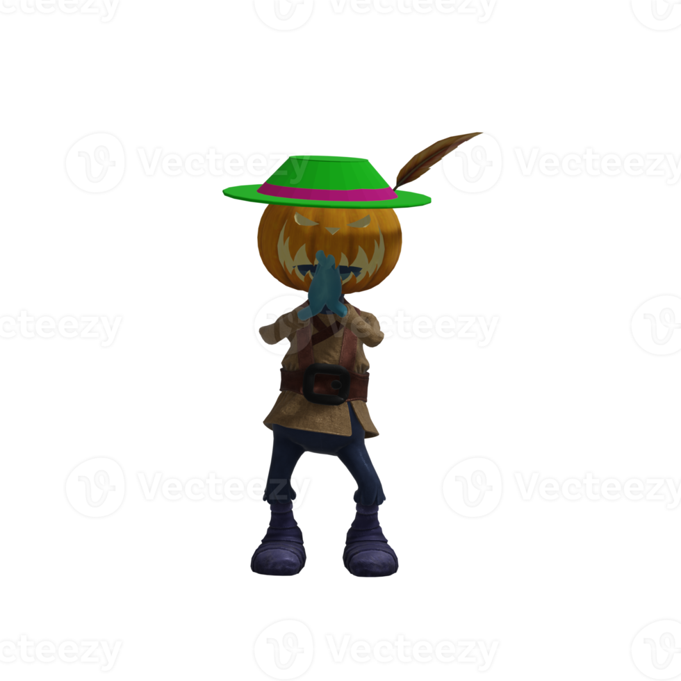 pose de monstruo de calabaza halloween png