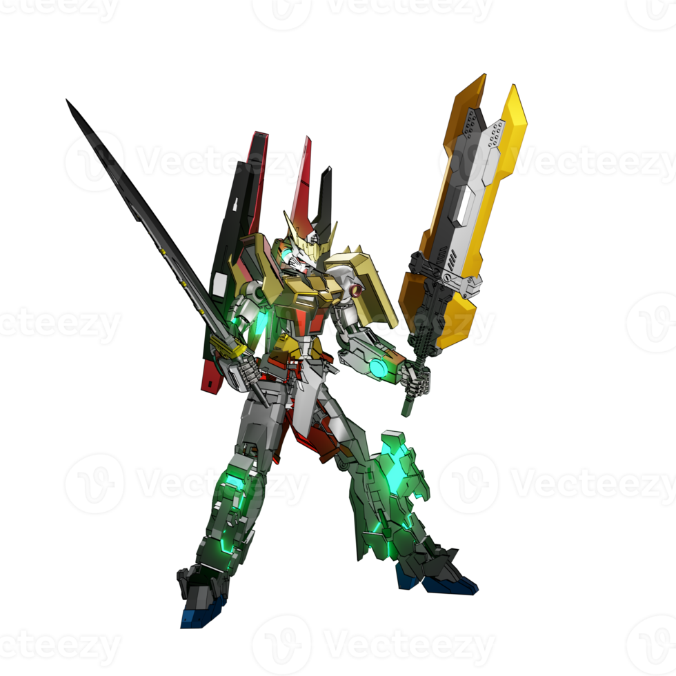 pose de ataque mecha png